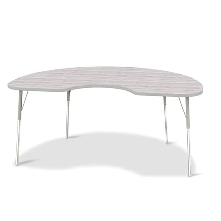 Jonti-Craft Berries Kidney Activity Table, 48 in. x 72 in., A-height, Driftwood Gray/Gray/Gray 6423JCA450